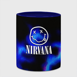 Кружка 3D Nirvana flame ghost steel, цвет: 3D-белый + синий — фото 2
