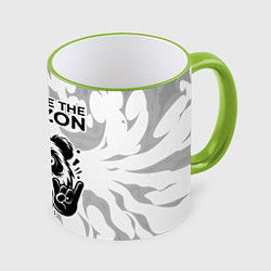 Кружка 3D Bring Me the Horizon рок панда на светлом фоне, цвет: 3D-светло-зеленый кант