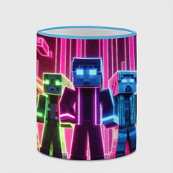 Кружка 3D Minecraft characters - neon glow, цвет: 3D-небесно-голубой кант — фото 2