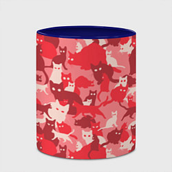 Кружка 3D Розовый кошачий комуфляж, цвет: 3D-белый + синий — фото 2