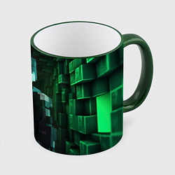 Кружка 3D Minecraft matrix, цвет: 3D-зеленый кант