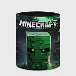 Кружка 3D Minecraft зеленый персонаж каменные джунгли, цвет: 3D-белый + черный — фото 2