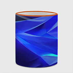 Кружка 3D Black and blue abstract background sport style, цвет: 3D-оранжевый кант — фото 2