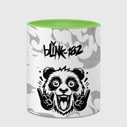 Кружка 3D Blink 182 рок панда на светлом фоне, цвет: 3D-белый + светло-зеленый — фото 2