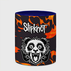 Кружка 3D Slipknot рок панда и огонь, цвет: 3D-белый + синий — фото 2
