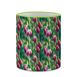 Кружка 3D Весенние цветы на поляне, цвет: 3D-светло-зеленый кант — фото 2