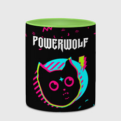Кружка 3D Powerwolf - rock star cat, цвет: 3D-белый + светло-зеленый — фото 2