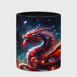 Кружка 3D Красный космический дракон, цвет: 3D-белый + черный — фото 2