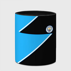 Кружка 3D Manchester City geometry sport, цвет: 3D-белый + черный — фото 2