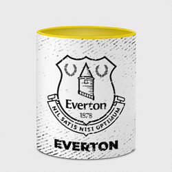 Кружка 3D Everton с потертостями на светлом фоне, цвет: 3D-белый + желтый — фото 2