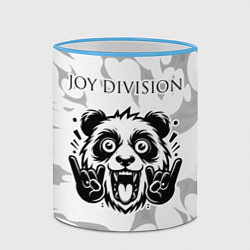 Кружка 3D Joy Division рок панда на светлом фоне, цвет: 3D-небесно-голубой кант — фото 2