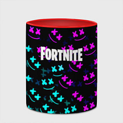 Кружка 3D Marshmello neon fortnite, цвет: 3D-белый + красный — фото 2