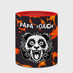 Кружка 3D Papa Roach рок панда и огонь, цвет: 3D-белый + красный — фото 2