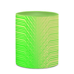 Кружка 3D Зелёные градиентные линии, цвет: 3D-белый + светло-зеленый — фото 2