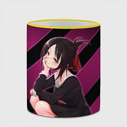 Кружка 3D Кагуя из Kaguya sama wa Kokurasetai, цвет: 3D-желтый кант — фото 2