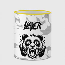 Кружка 3D Slayer рок панда на светлом фоне, цвет: 3D-желтый кант — фото 2