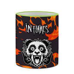 Кружка 3D In Flames рок панда и огонь, цвет: 3D-светло-зеленый кант — фото 2