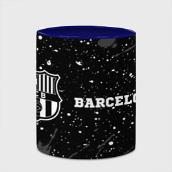 Кружка 3D Barcelona sport на темном фоне по-горизонтали, цвет: 3D-белый + синий — фото 2