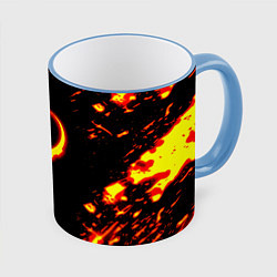Кружка 3D Quake fire logo, цвет: 3D-небесно-голубой кант