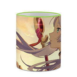 Кружка 3D Sousou no Frieren Фрирен cute face, цвет: 3D-светло-зеленый кант — фото 2