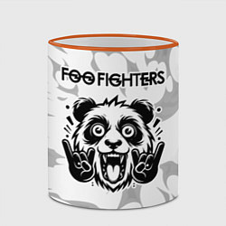 Кружка 3D Foo Fighters рок панда на светлом фоне, цвет: 3D-оранжевый кант — фото 2