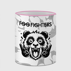 Кружка 3D Foo Fighters рок панда на светлом фоне, цвет: 3D-розовый кант — фото 2