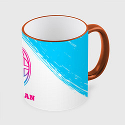 Кружка 3D AC Milan neon gradient style, цвет: 3D-оранжевый кант