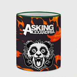 Кружка 3D Asking Alexandria рок панда и огонь, цвет: 3D-зеленый кант — фото 2