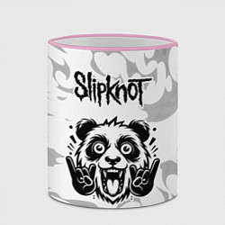 Кружка 3D Slipknot рок панда на светлом фоне, цвет: 3D-розовый кант — фото 2