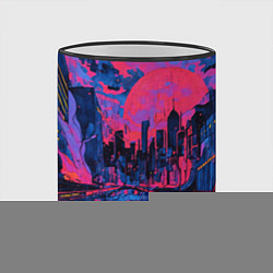 Кружка 3D Город в психоделических цветах, цвет: 3D-черный кант — фото 2