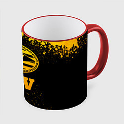 Кружка 3D PSV - gold gradient, цвет: 3D-красный кант