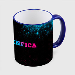 Кружка 3D Benfica - neon gradient по-горизонтали, цвет: 3D-синий кант