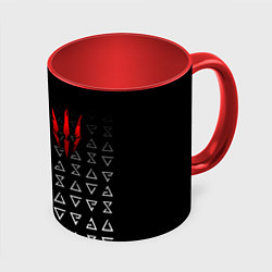 Кружка 3D Знаки начальной магии из The witcher, цвет: 3D-белый + красный