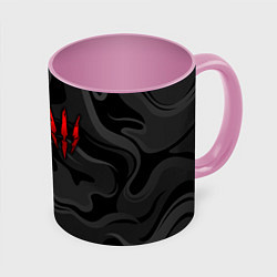 Кружка 3D Ведьмак - Серые волны, цвет: 3D-белый + розовый