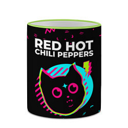 Кружка 3D Red Hot Chili Peppers - rock star cat, цвет: 3D-светло-зеленый кант — фото 2