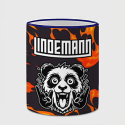 Кружка 3D Lindemann рок панда и огонь, цвет: 3D-синий кант — фото 2