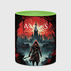 Кружка 3D Assassins creed город на горизонте, цвет: 3D-белый + светло-зеленый — фото 2