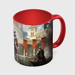 Кружка 3D Assassins creed game poster, цвет: 3D-белый + красный