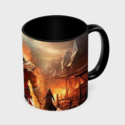 Кружка 3D Assassins creed старый город, цвет: 3D-белый + черный