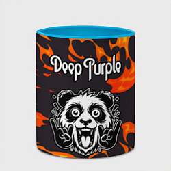Кружка 3D Deep Purple рок панда и огонь, цвет: 3D-белый + небесно-голубой — фото 2