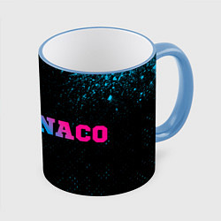 Кружка 3D Monaco - neon gradient по-горизонтали, цвет: 3D-небесно-голубой кант