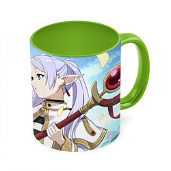 Кружка 3D Sousou no Frieren, цвет: 3D-белый + светло-зеленый