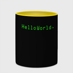 Кружка 3D Hello world, цвет: 3D-белый + желтый — фото 2