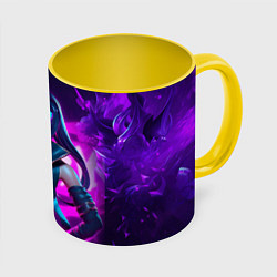 Кружка 3D League of Legends Kaisa Kda style, цвет: 3D-белый + желтый