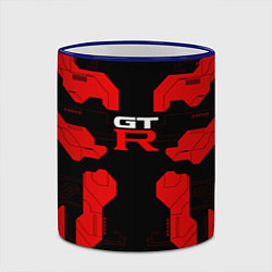 Кружка 3D Nissan GTR - Cyber red, цвет: 3D-синий кант — фото 2