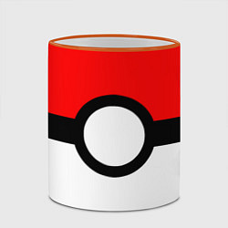 Кружка 3D Pokeball texture, цвет: 3D-оранжевый кант — фото 2