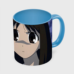 Кружка 3D Azumanga Daioh Аюму Касуга, цвет: 3D-белый + небесно-голубой