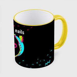 Кружка 3D Nine Inch Nails - rock star cat, цвет: 3D-желтый кант