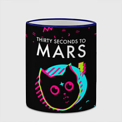 Кружка 3D Thirty Seconds to Mars - rock star cat, цвет: 3D-синий кант — фото 2