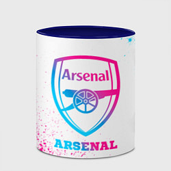 Кружка 3D Arsenal neon gradient style, цвет: 3D-белый + синий — фото 2
